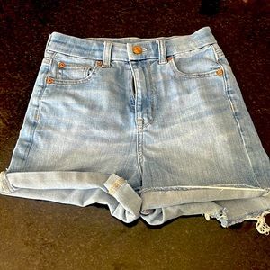 American eagle curvy super high rise denim shorts size 00